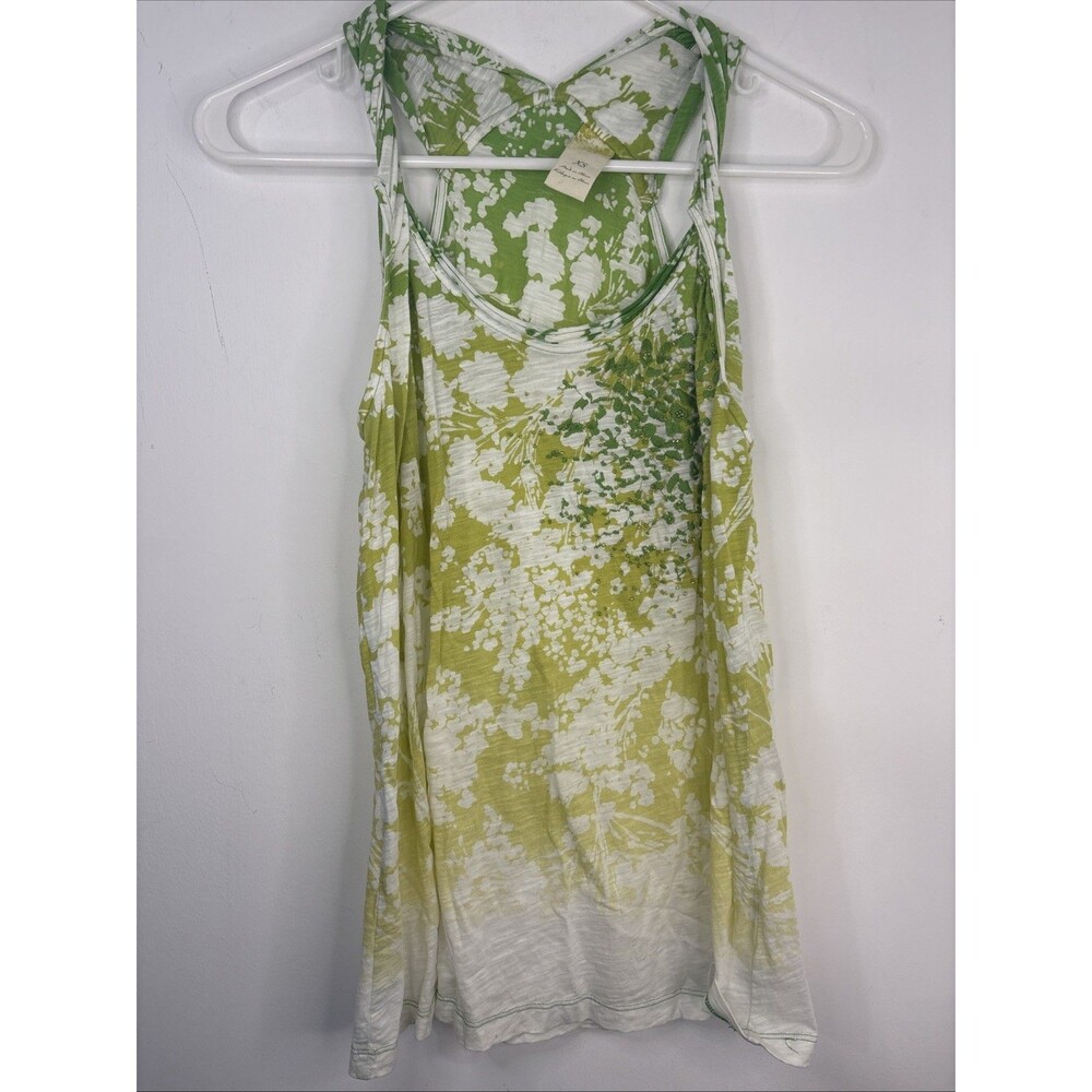 Anthropologie Tank With Embroidery & Beads Shades Of Green To Yellow‎ XS